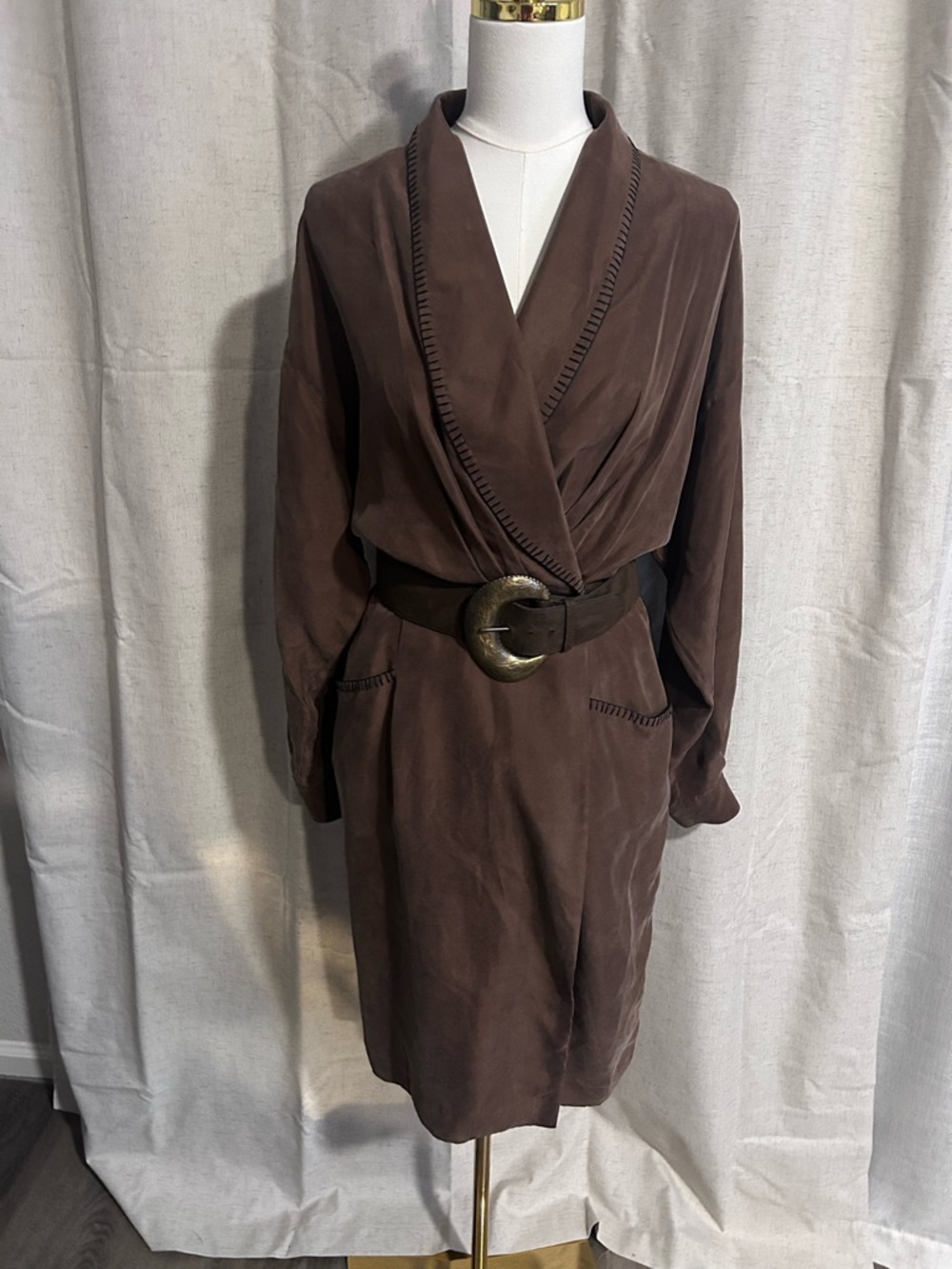 Gillian Brown Silk Lining Wrap Dress